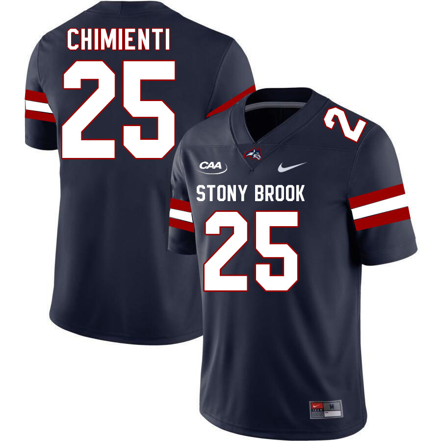 Stony Brook Seawolves #25 Nick Chimienti College Football Jerseys Stitched Sale-Navy